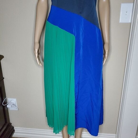 Women's Pleated Dress -CUSHNIE -black/Blue… - Picture 10 of 14